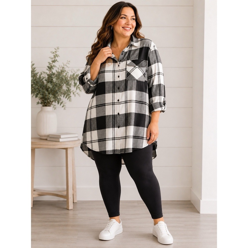 Torrid Plus Size Flannel Plaid Oversized Shacket SZ 3